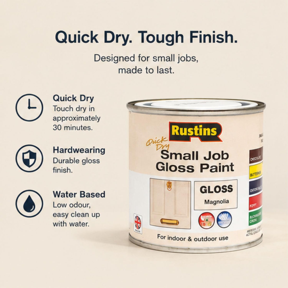 RUSTINS Small Job Satin Paint Chocolate 250ml