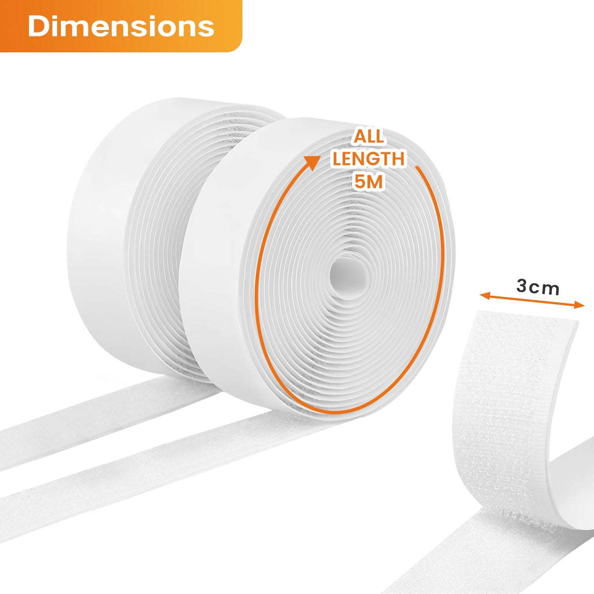 UPXDUMI Hook and Loop Tape 30mm x 5m Multipurpose Strong Self Adhesive Strips Heavy Duty Double Sided Sticky Back Roll Suitable for Home Carpet Sofa Picture Hanging Fabric Industrial Outdoor Black