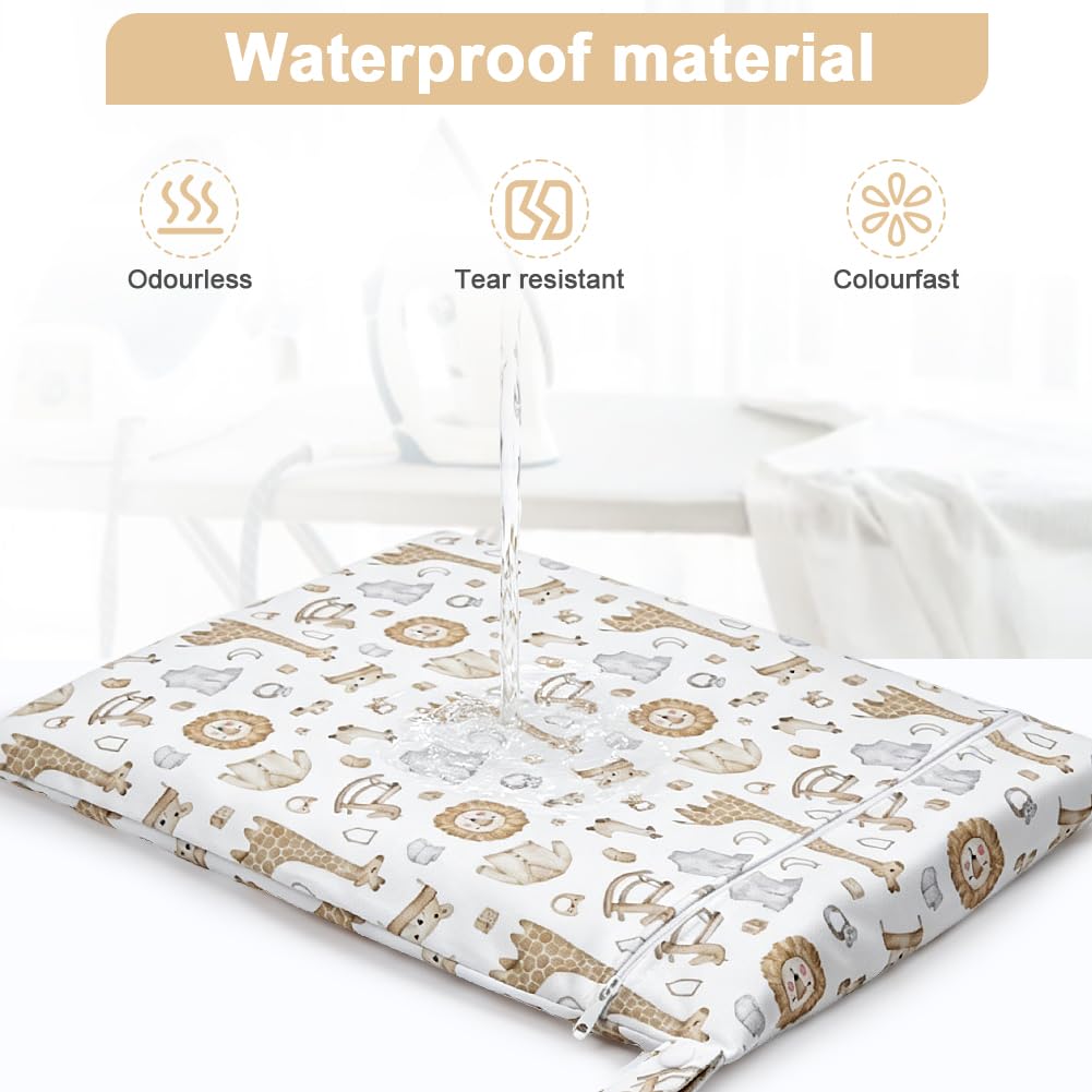 2PCS Wet Bags for Baby Items, Wet Swimsuits, Beach, Camping(Black)