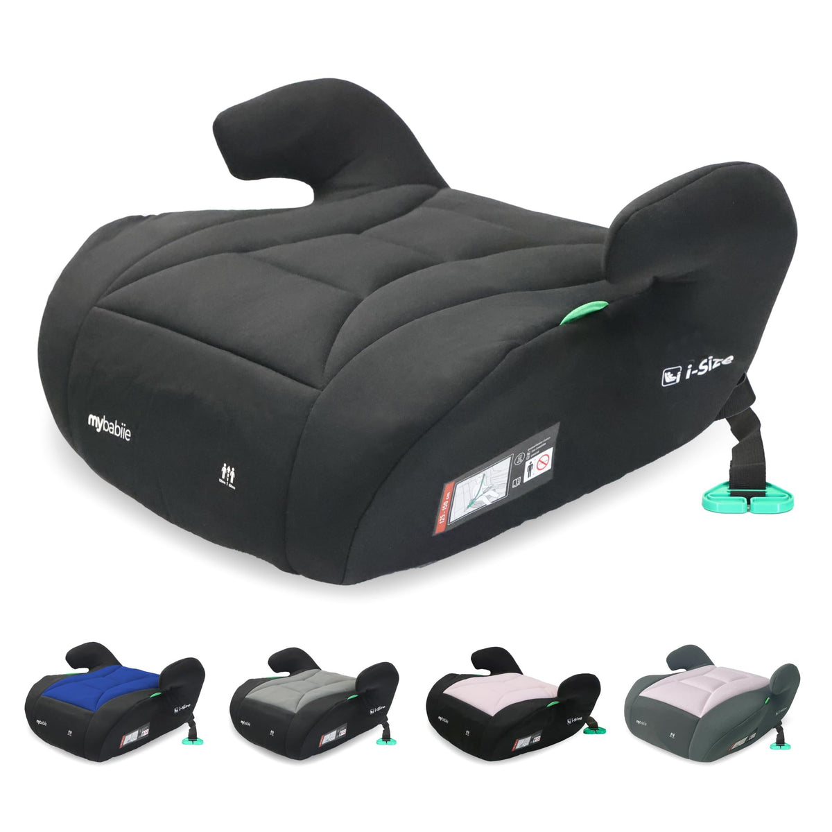 My Babiie MBCSB10 Booster Car Seat - Lightweight at 1kg, Approx. 6-12 Years (125-150cm, 22-36kg), R129, i-Size Backless Child Car Seat, Group 3, Compact, Portable, Ideal for Travel - Pink Leopard