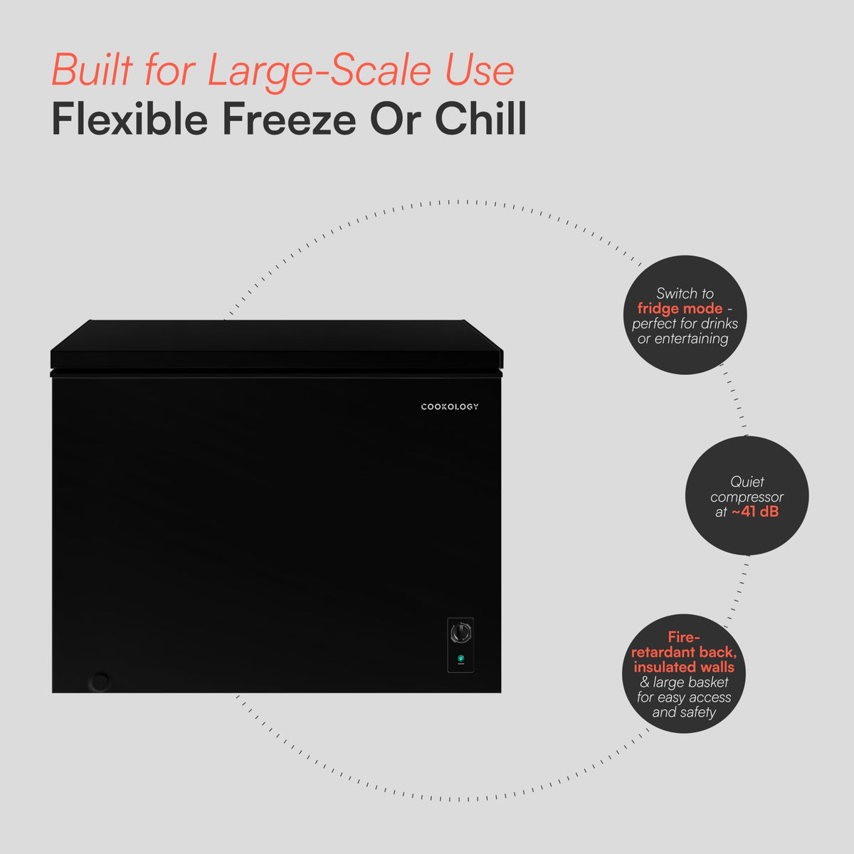 Cookology 99L Freestanding Chest Freezer - Adjustable Feet - White