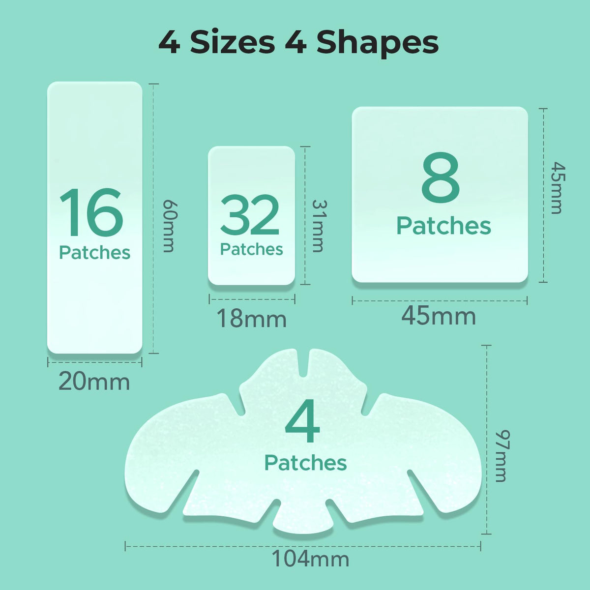 TKTK 443 Count Pimple Patches for Face, Hydrocolloid Spot Stickers, 5 Sizes