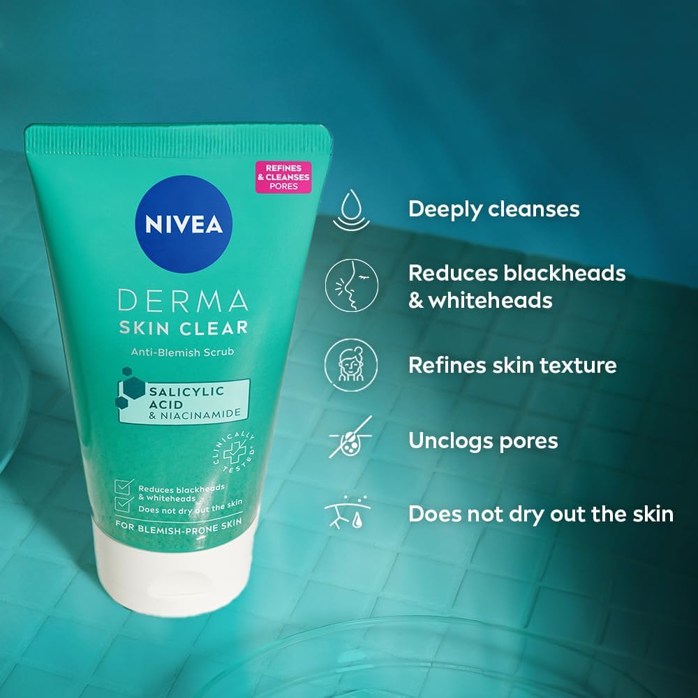 NIVEA Derma Skin Clear Anti-Blemish Scrub, 150 ml
