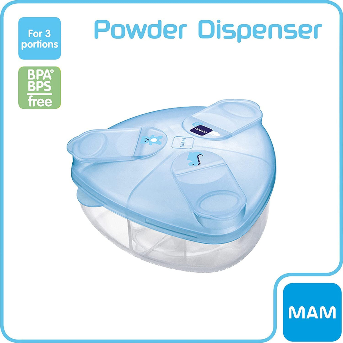 MAM Formula Dispenser | Stores 40g Per Serving and Holds 3 Servings | Spill-Free Snap Cover for Easy Opening | Baby Accessories | Pink (Various Designs)