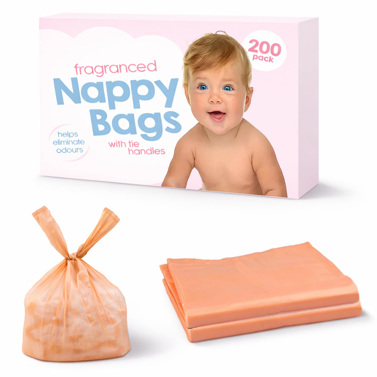 D.A.Y. Republic 150 Nappy Bags Fragranced Diaper Disposal Bags, Tie Handle