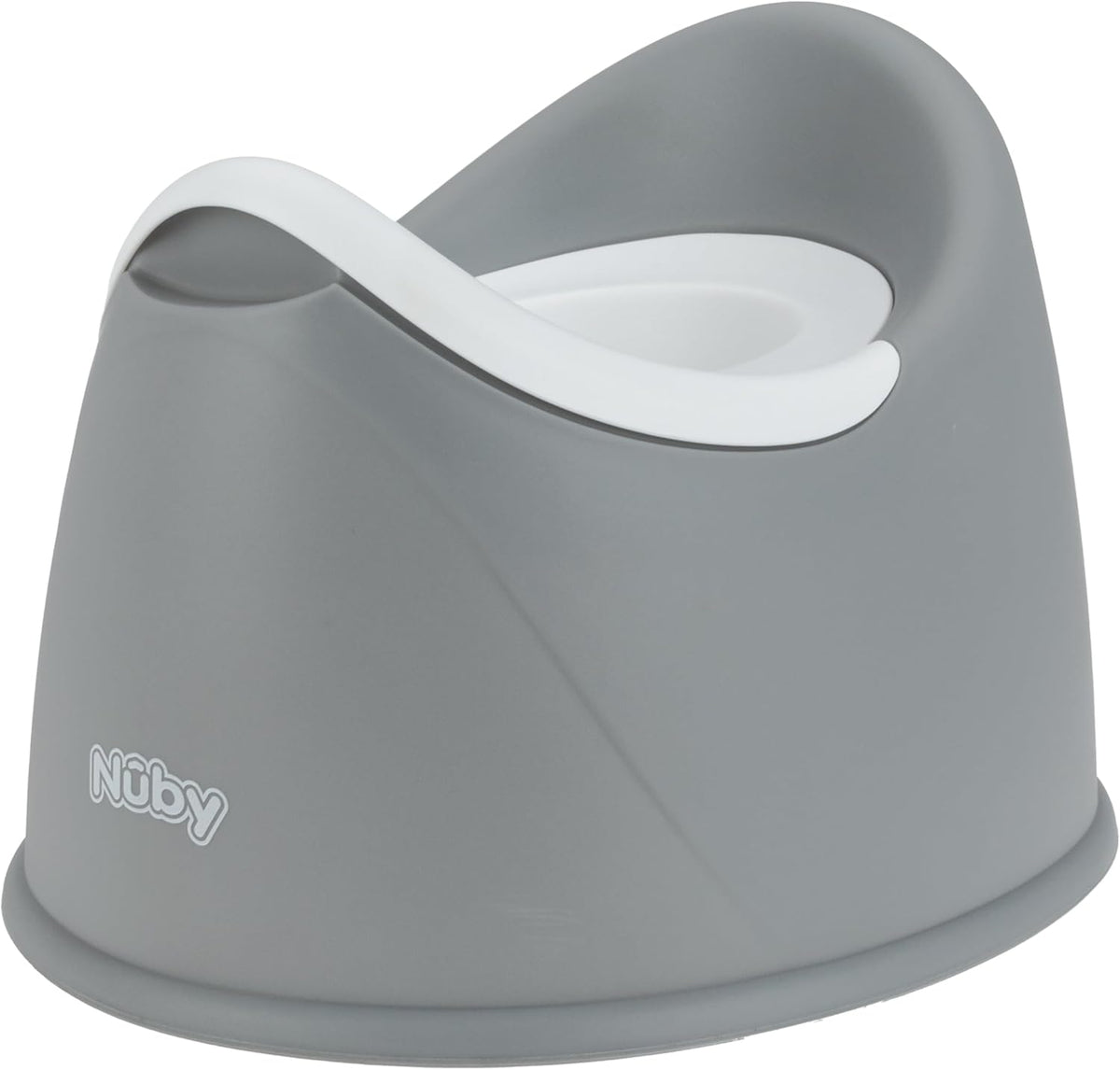 Nuby Beginner's Potty Training Seat with Removable Bowl and Integrated Splash Guard, Fun Transition to The Big Toilet, Non-Slip Base, Gray