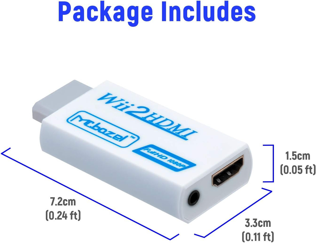 Mcbazel Wii to HDMI Adapter, Wii HDMI Converter, Full HD 1080P Video Adapter Converter With 3.5mm Audio Video Output Jack Compatible for All Wii Display Modes