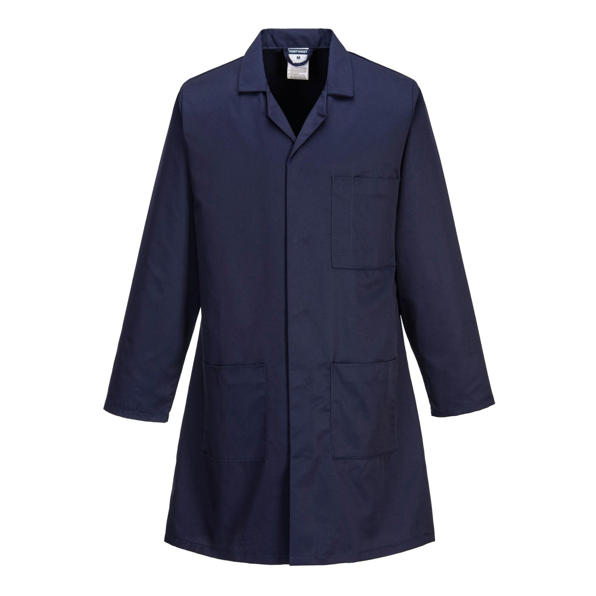 Portwest 2852 Standard Lab Coat Kingsmill Polycotton Stud Front