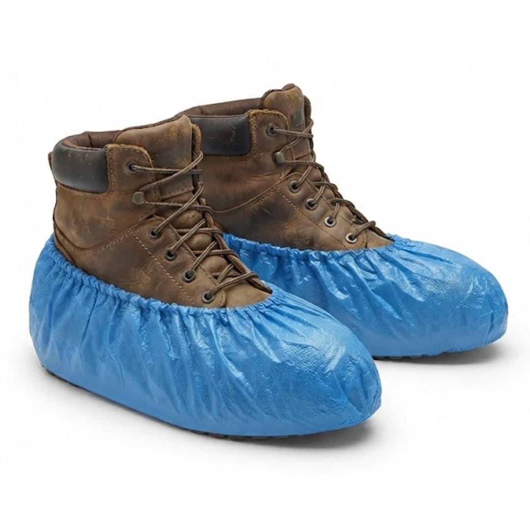 ABENA Shoe Cover | Extra Large Measuring 41x15cm | Blue Non-Sterile Single Use Shoe Covers Disposable | Durable Disposable Shoe Covers | Anti-Slip Boot Cover and Shoe Protector