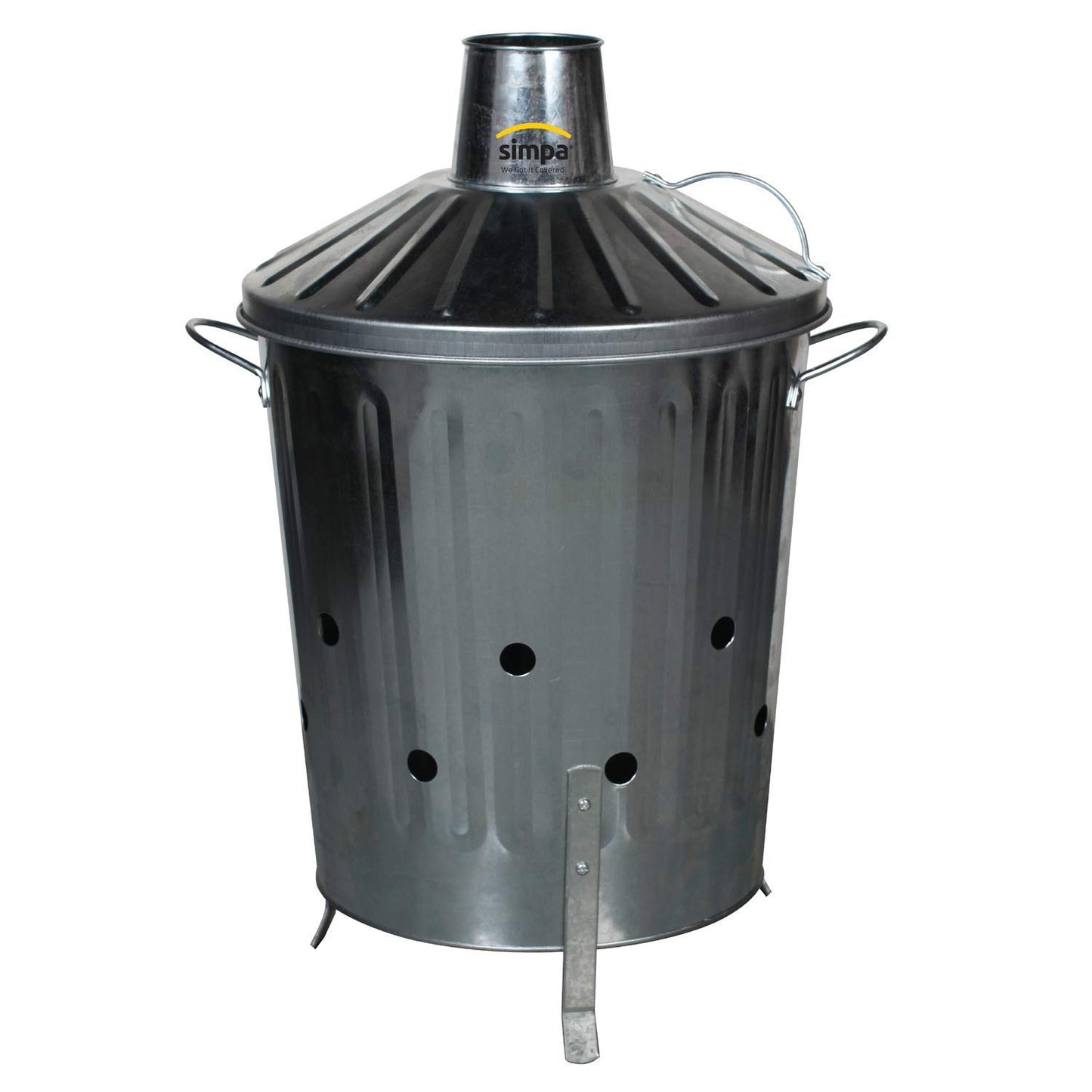 CrazyGadget® Small Medium Large Extra Large Galvanised Metal Incinerator Fire Burning Bin with Special Locking Lid (18 Litre)