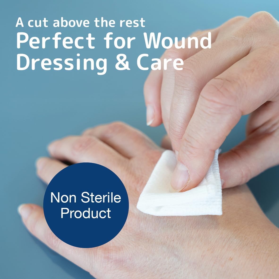ABENA Gauze Pads, 5x5cm, Pack of 100, Non-Sterile, Non-Adhesive Medical Swabs, Soft Absorbent Non-Woven Swabs for Injury Dressing, Skin Preparation & First Aid Use, Lint-Free Dressings for Wounds