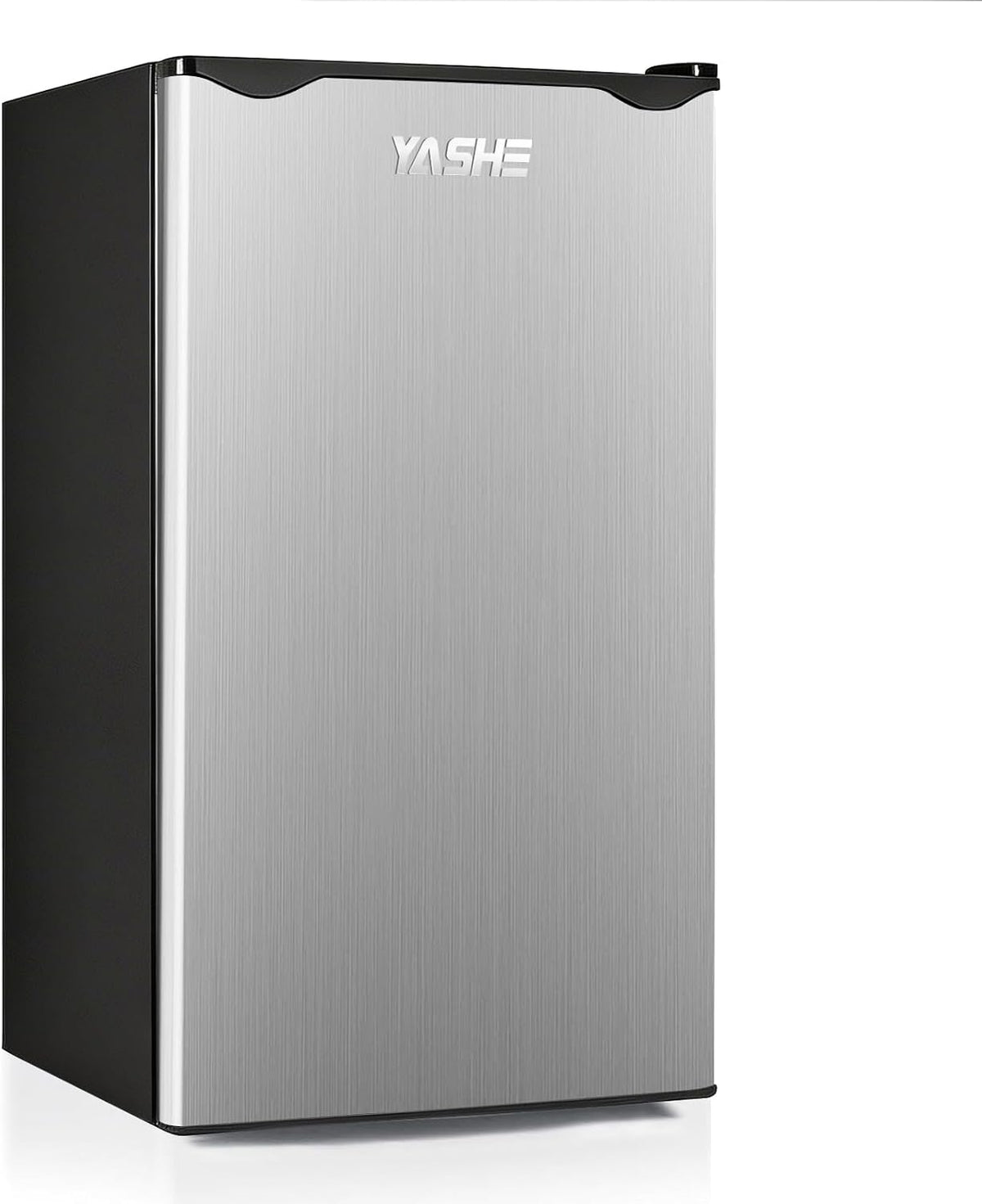 YASHE 92L Mini Fridge with Freezer, Single Door Compact Refrigerator, Small Fridge with Adjustable Thermostat, Large Capacity, Reversible Door, Mini Refrigerator for Bedrooms, Offices, Dorms, Silver