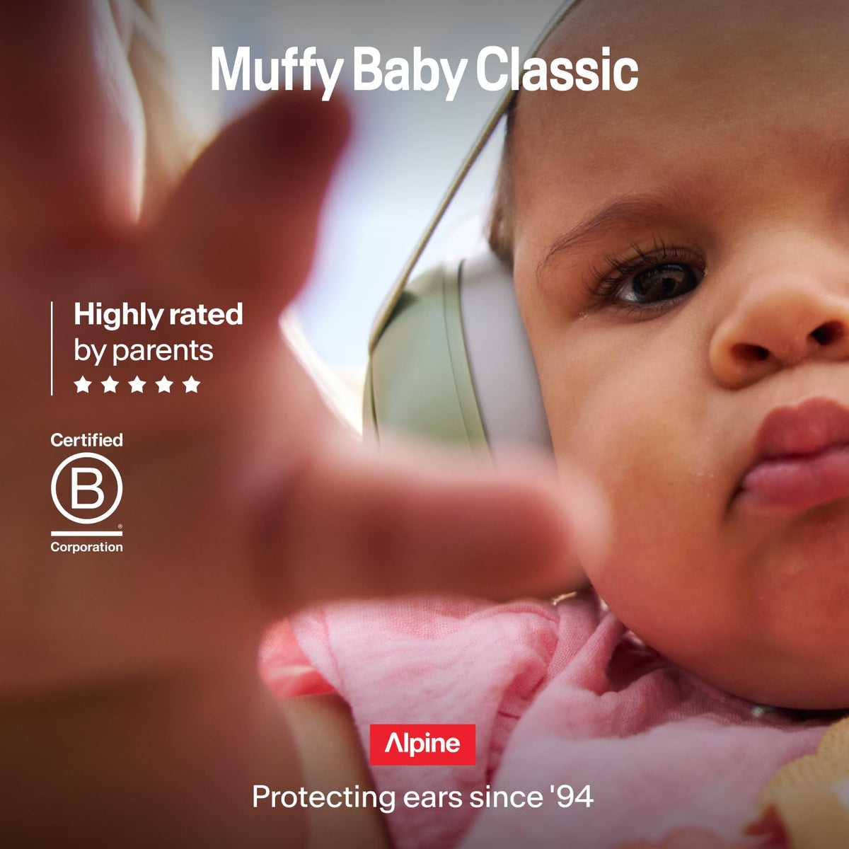 Alpine Muffy Baby Comfort Ear Defenders, Adjustable up to 48 months, Green