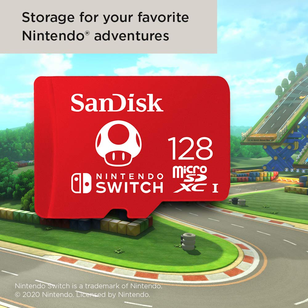 SANDISK microSD Card 128GB, Super Mario Super Mushroom Edition