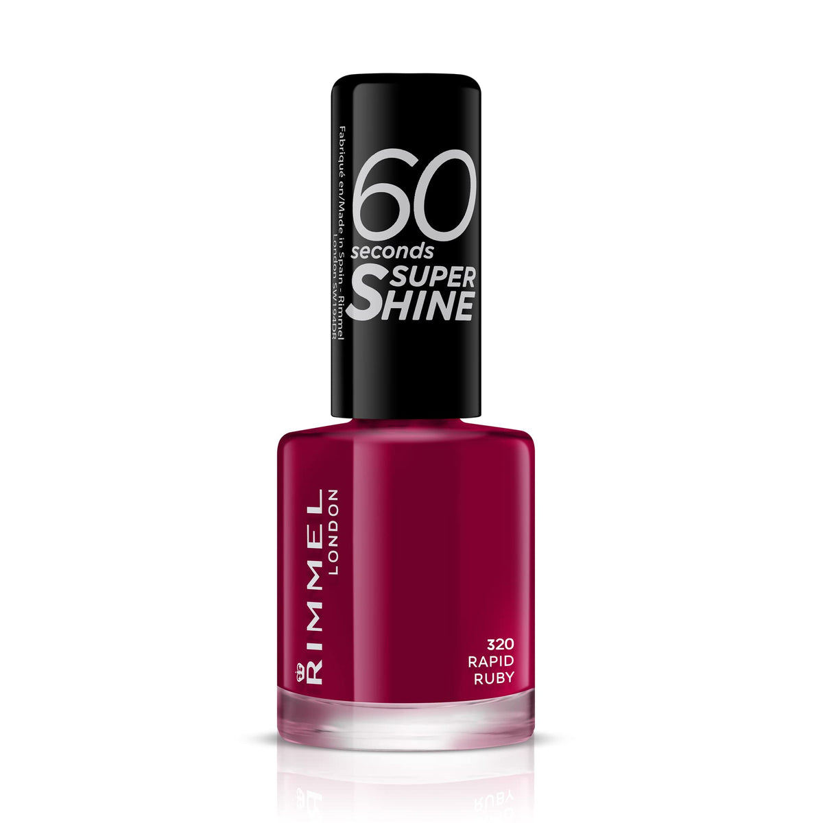 Rimmel 60 Seconds Super Shine Nail Polish, 740 Clear, Quick-Dry Nail Polish, Ultra-Shiny Finish, Easy to Apply, Vibrant Colour, Long-Wearing, Improved Formula, Vegan, 8ml