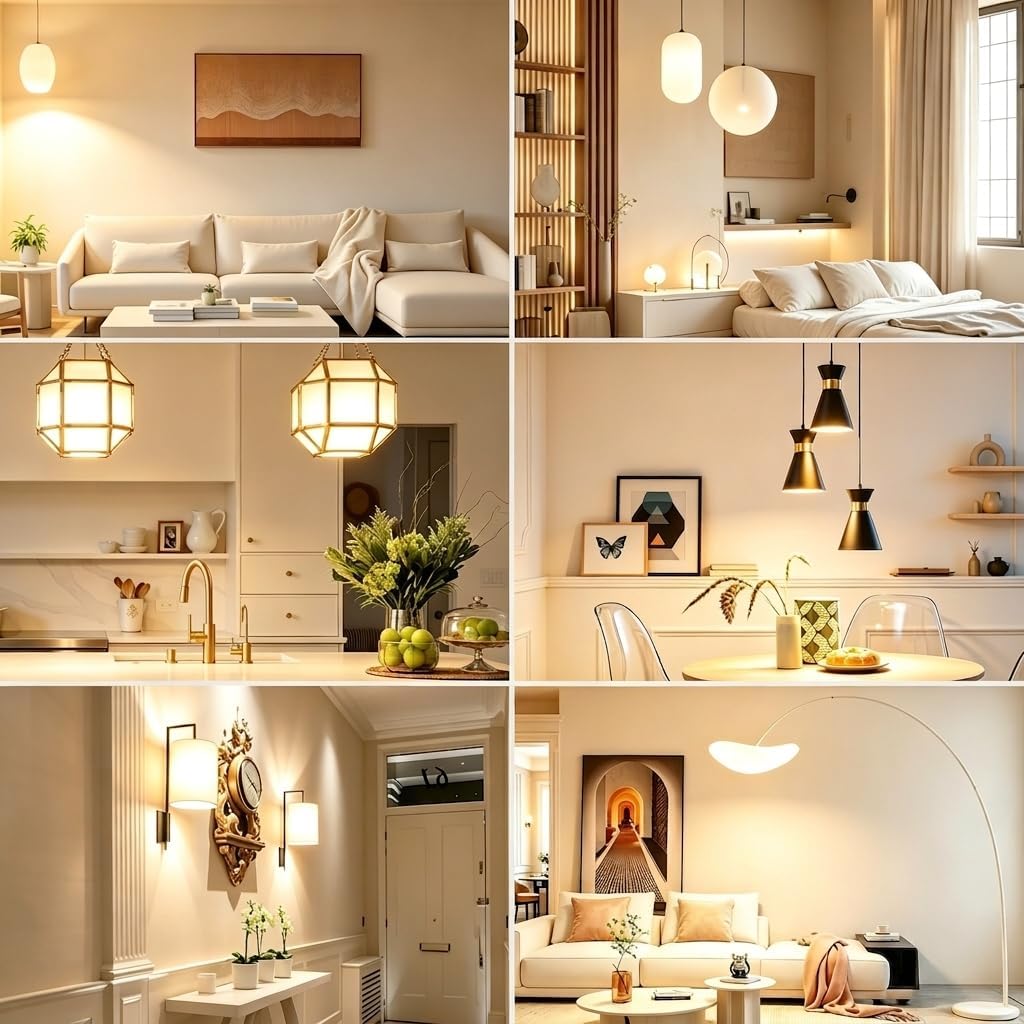 6 Pack E27 Screw LED Light Bulbs 2700K Warm Yellow White, 60W, ES Edison 9W