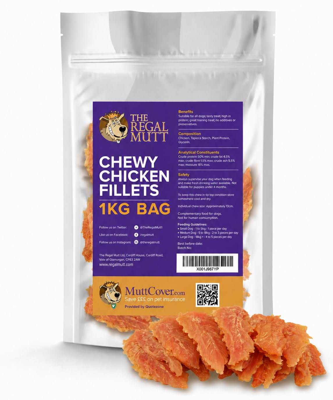 The Regal Mutt - Chewy Duck Fillets - 1kg Bag