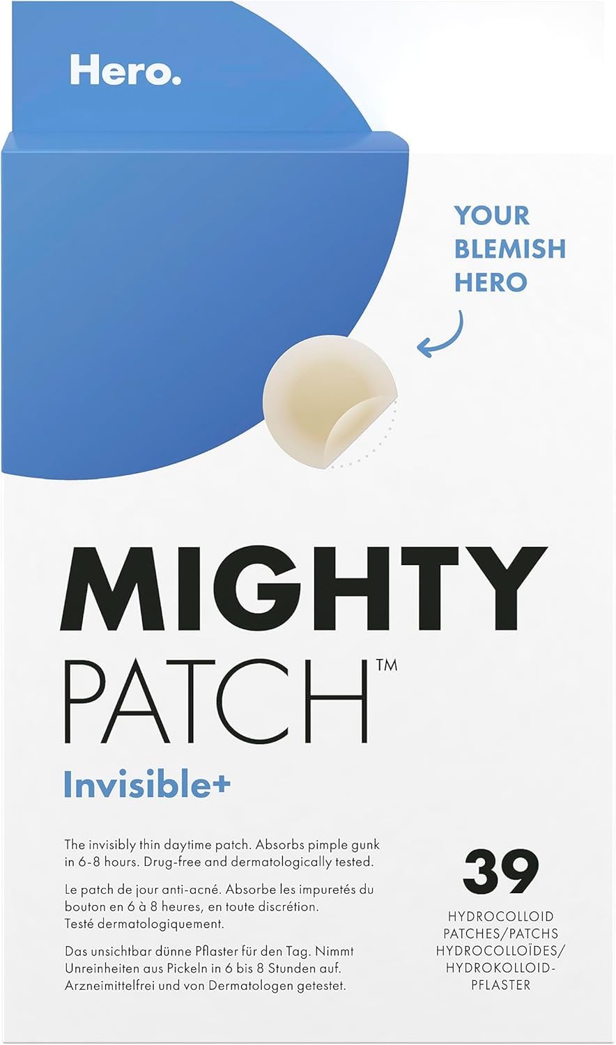 Hero Mighty Pimple Patches Original, Hydrocolloid Spot Patches, 36 Count