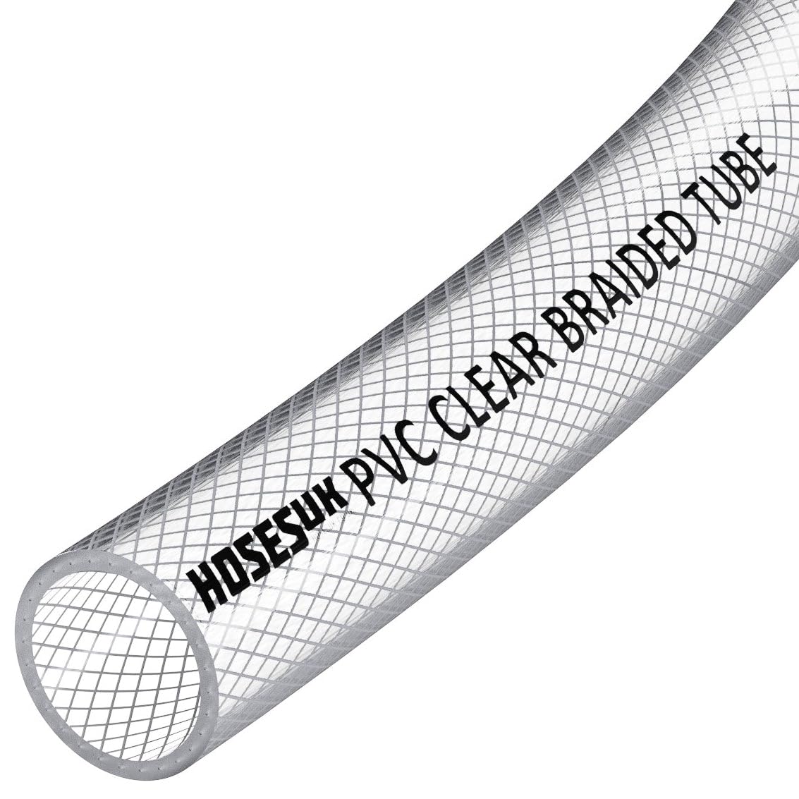 6mm (1/4") ID PVC Clear Reinforced Braided Air, Water, Oil, Gas, Food Flexible Plastic Hose Tube 22 Metres