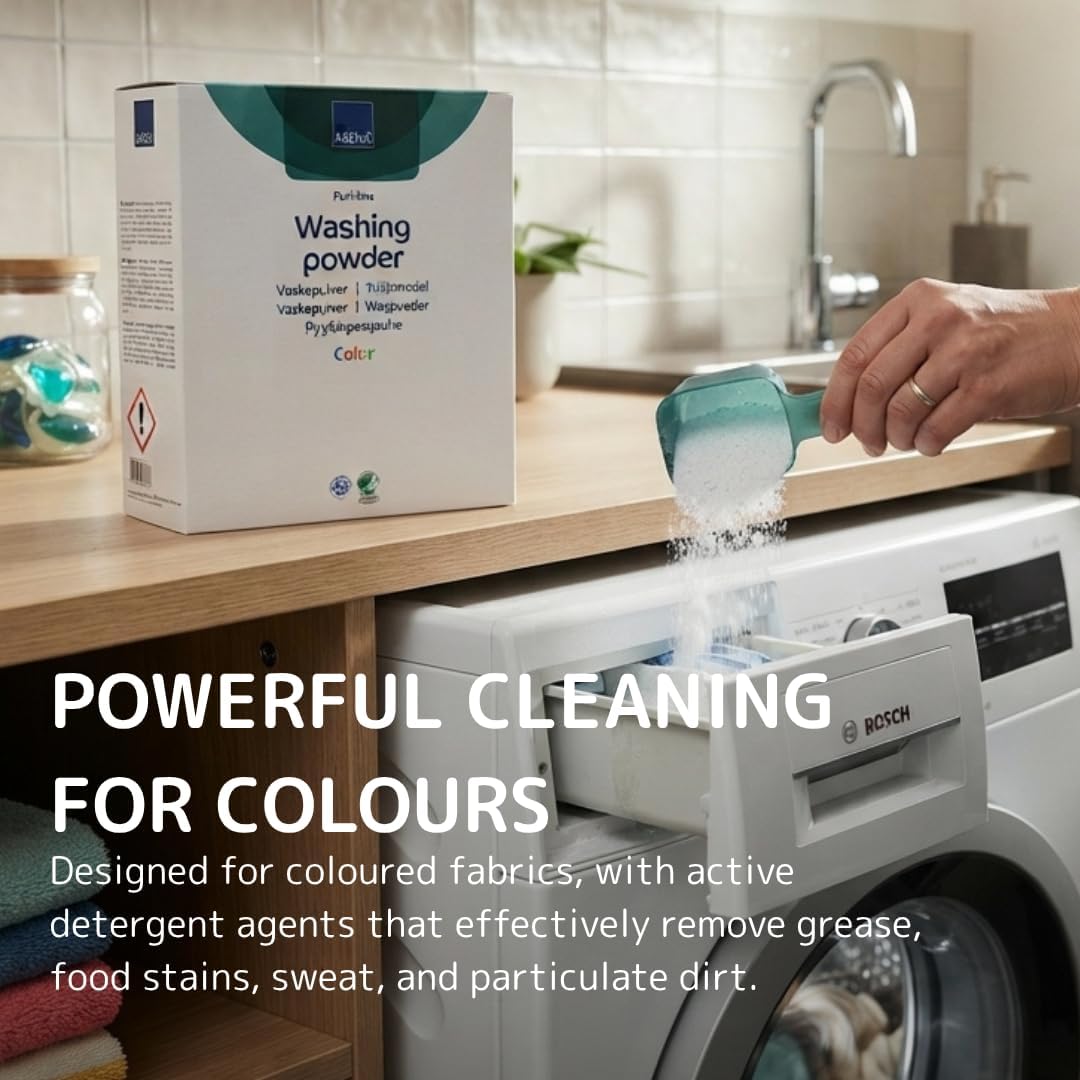 ABENA Washing Powder |5 kg| Jumbo Pack of Non scented Washing Detergent for light coloured clothing, Laundry Powder that's gentle on even the most sensitive skin.