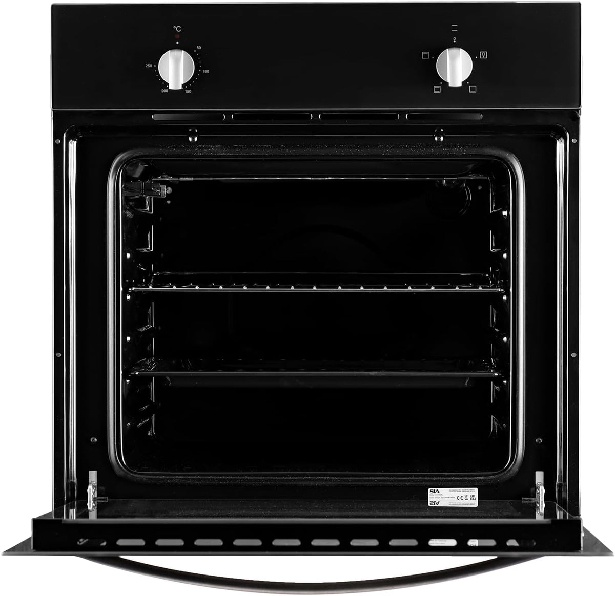 60cm Single Electric Oven In Black, Multi-function - SIA SSO59BL
