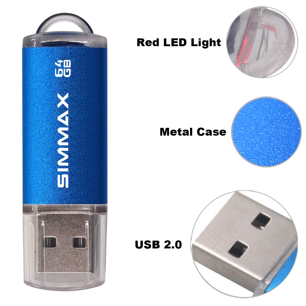 SIMMAX 32GB Memory Stick USB 2.0 Flash Drives Swivel Thumb Drive Pen Drive (32GB Purple)
