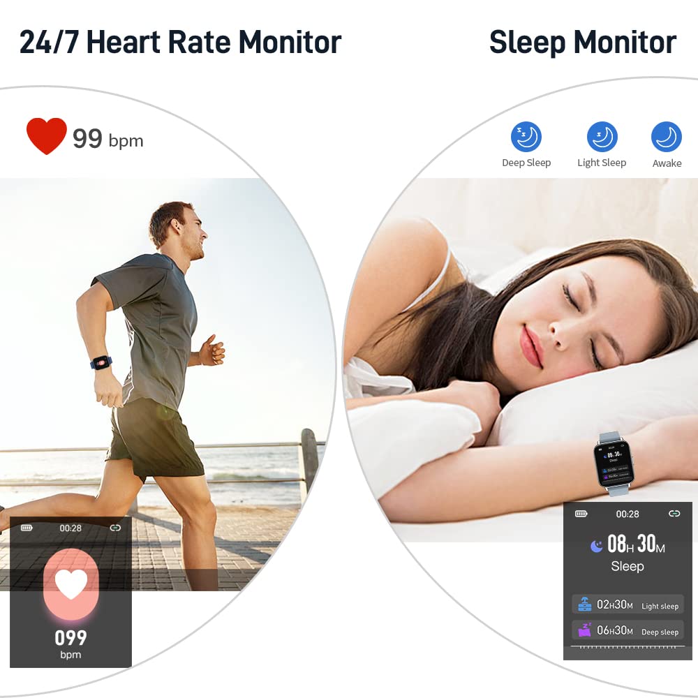 Motast Smart Watch, Fitness Tracker 1.69'' HD for Men Women, Step Counter
