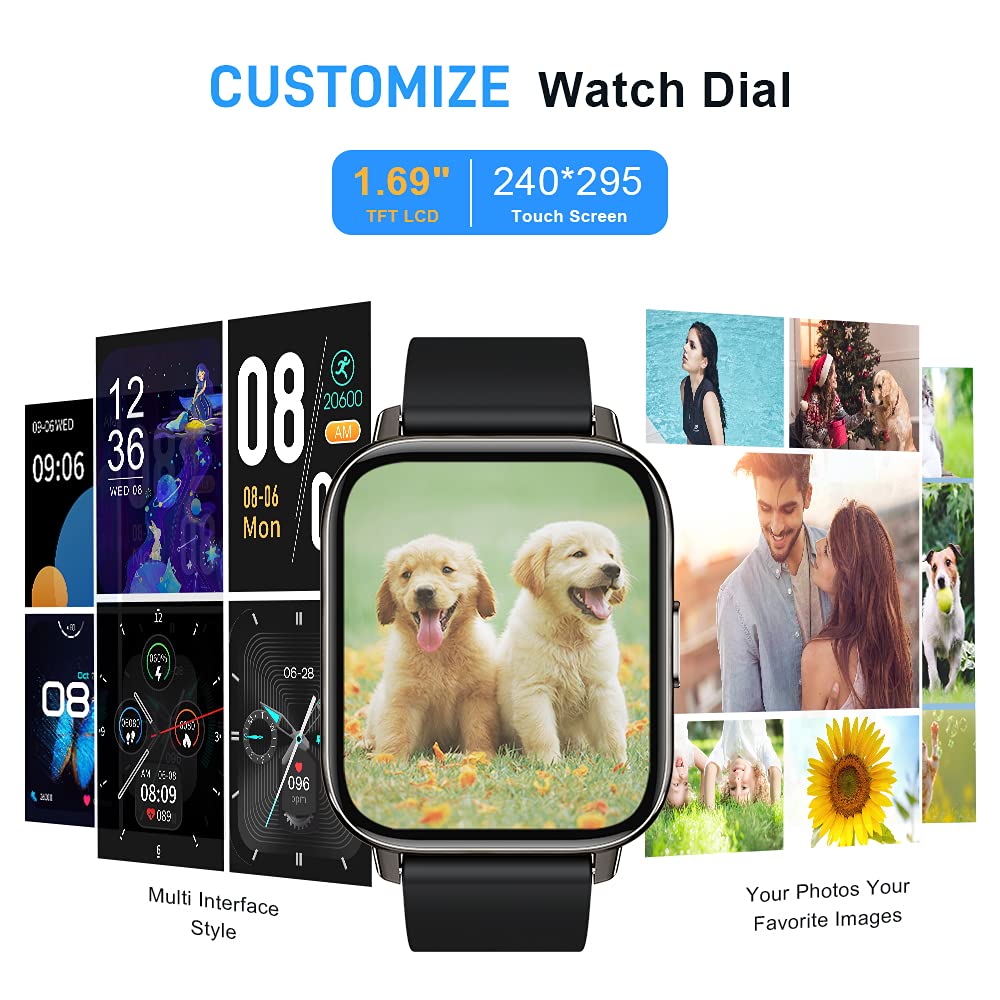Motast Smart Watch, Fitness Tracker 1.69'' HD for Men Women, Step Counter