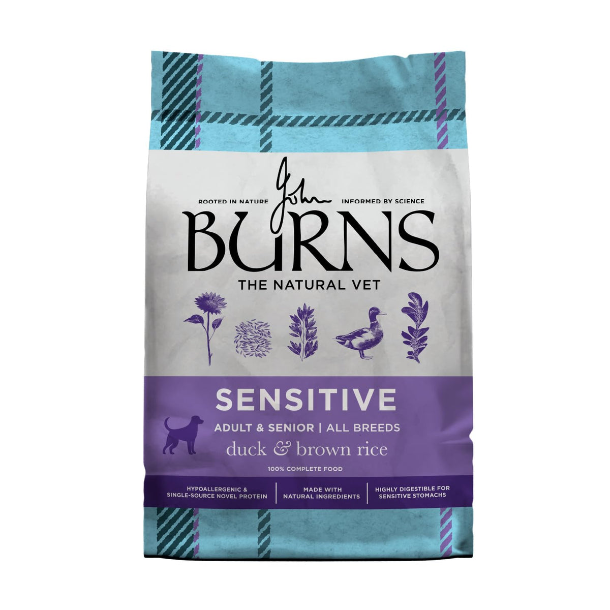 Burns Pet Nutrition Hypoallergenic Complete Dry Dog Food Adult and Senior Dog Sensitive with Pork and Potato 2 kg