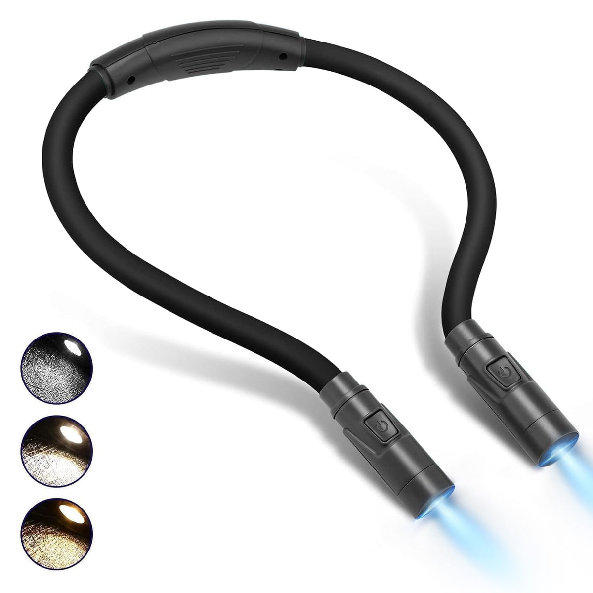 LUXJET Rechargeable Neck Book Light Night Lamp for Reading (Dark Blue)