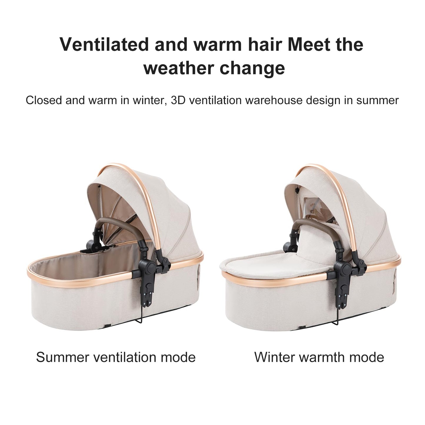 3 in 1 Pram Pushchair Aluminium Frame High Landscape Combined Buggy Lightweight Folding Stroller 3 in 1 Travel System Pram for Newborns Toddlers 0-36 Months from Birth (H9-Pink, H9)