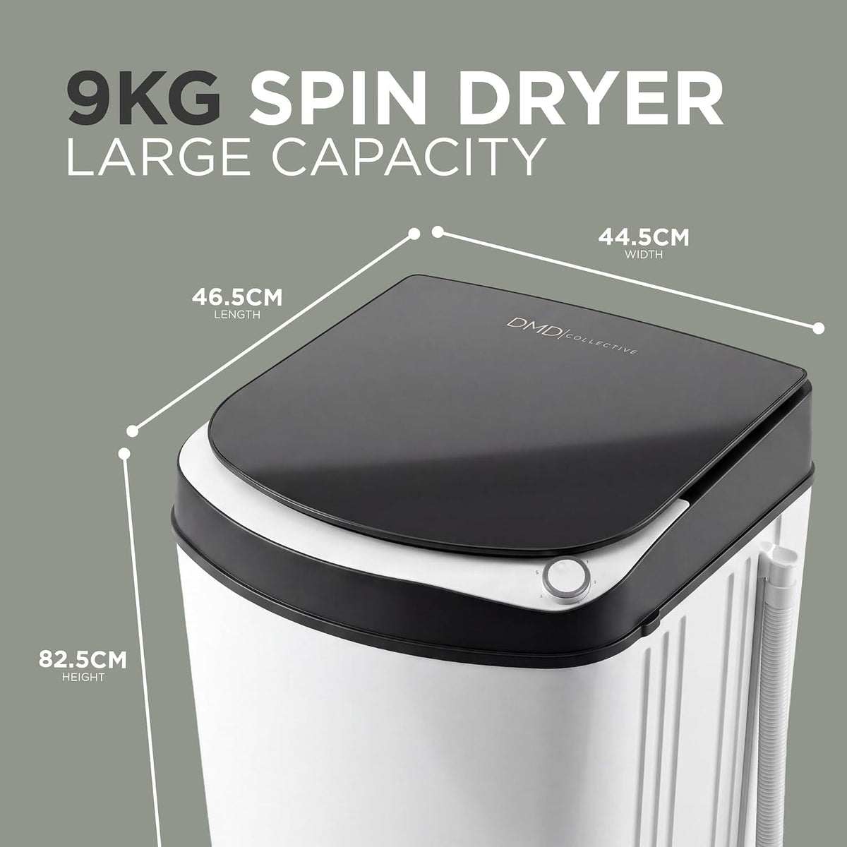 DMD Collective - 9kg Spin Dryer, Clothes Spinner, Stainless Steel Drum