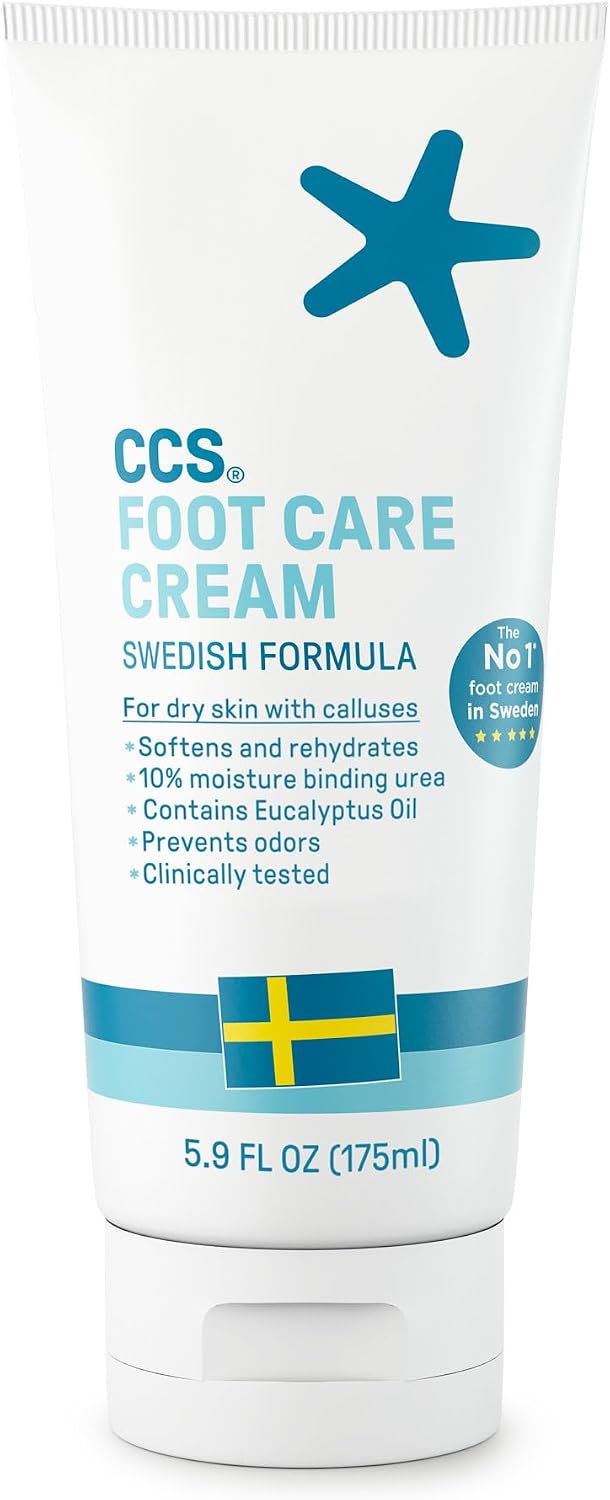 CCS Professional Foot Care Cream 175 ml - Moisturise and Protect Dry and Callused Feet, Contains 10% Urea and Eucalyptus Oil, Clinically Tested, Suitable for Diabetics