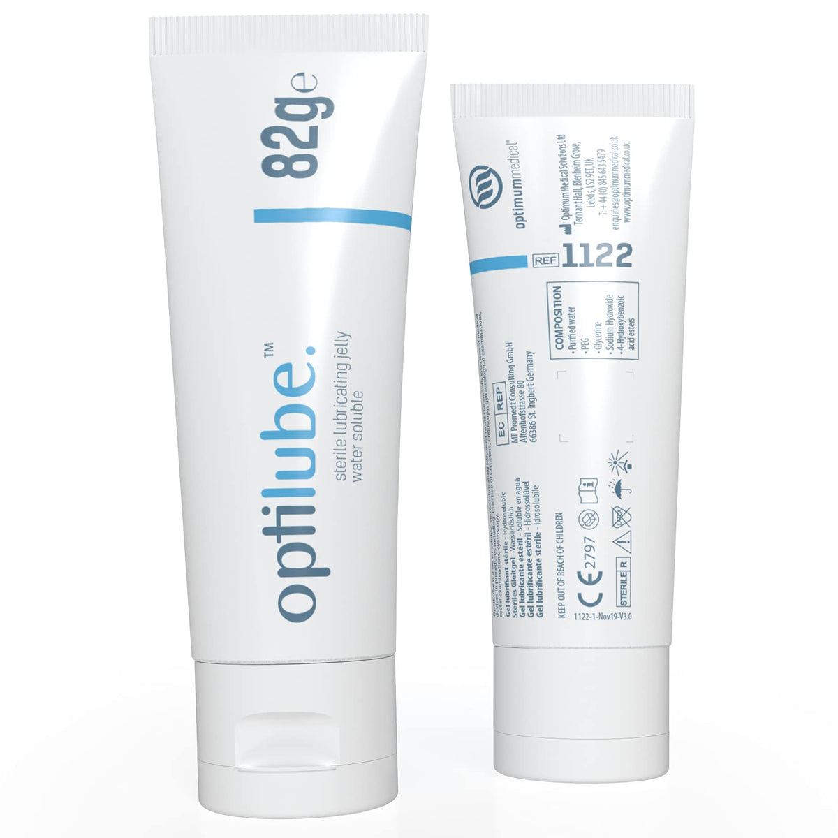 OptiLube Tubes - Sterile Lubricating Jelly for Insertion of Medical Devices in 5g, 42g, 82g, and 113g Tubes, Water Soluble Lubricant with Easy-to-Use Flip Cap (5g x 48)