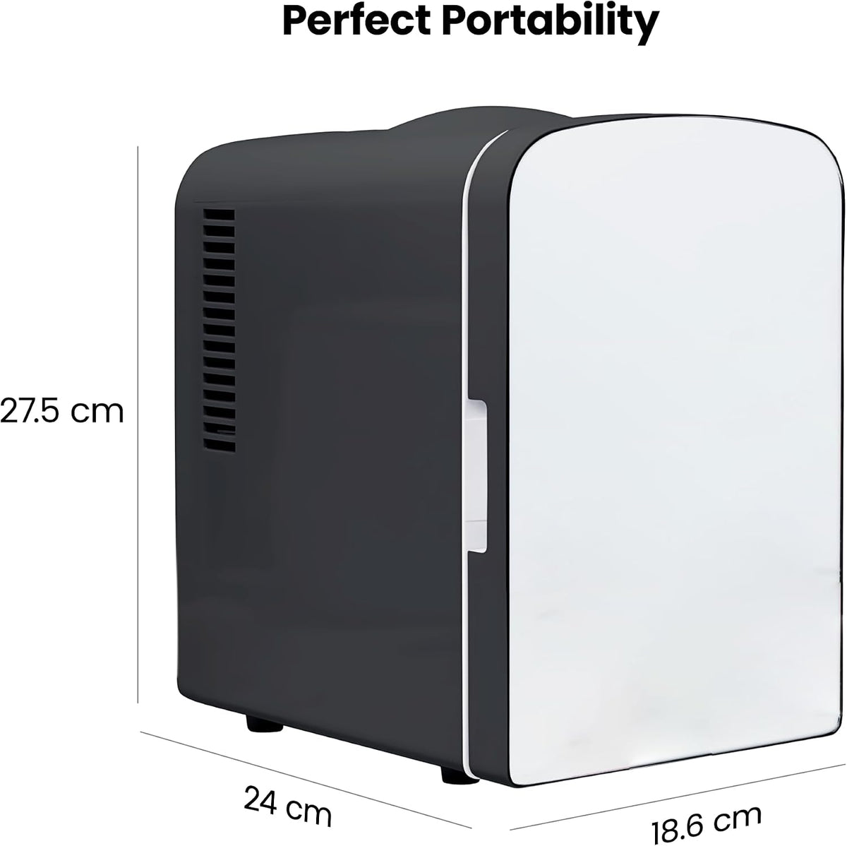 Iceman Mini Portable Eraser Personal Fridge, Cools & Heats, 4 Litre Capacity, Chills 6 12oz cans, 100% Freon-Free & Eco Friendly, Includes Plugs for Home Outlet & 12V Car Charger, Black