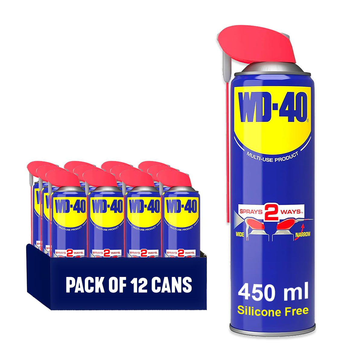 WD-40 Multi-Use Product Lubricant Spray, Smart Straw, Hinges & Locks, 450ml