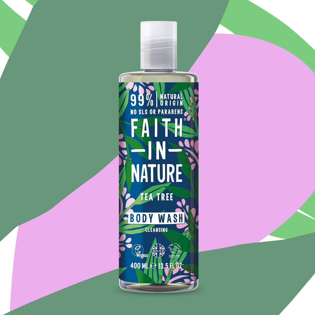 Faith In Nature Natural Fragrance Free Body Wash, Sensitive, Vegan and Cruelty Free, No SLS or Parabens, 400 ml