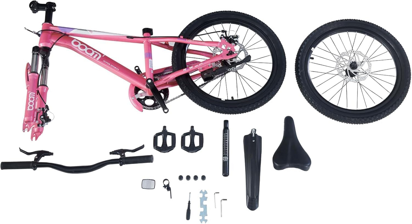 LSBIKE Kids Mountain Bike with Front Suspension & Disc Brakes — 18"/20"/22" | Ages 5-13