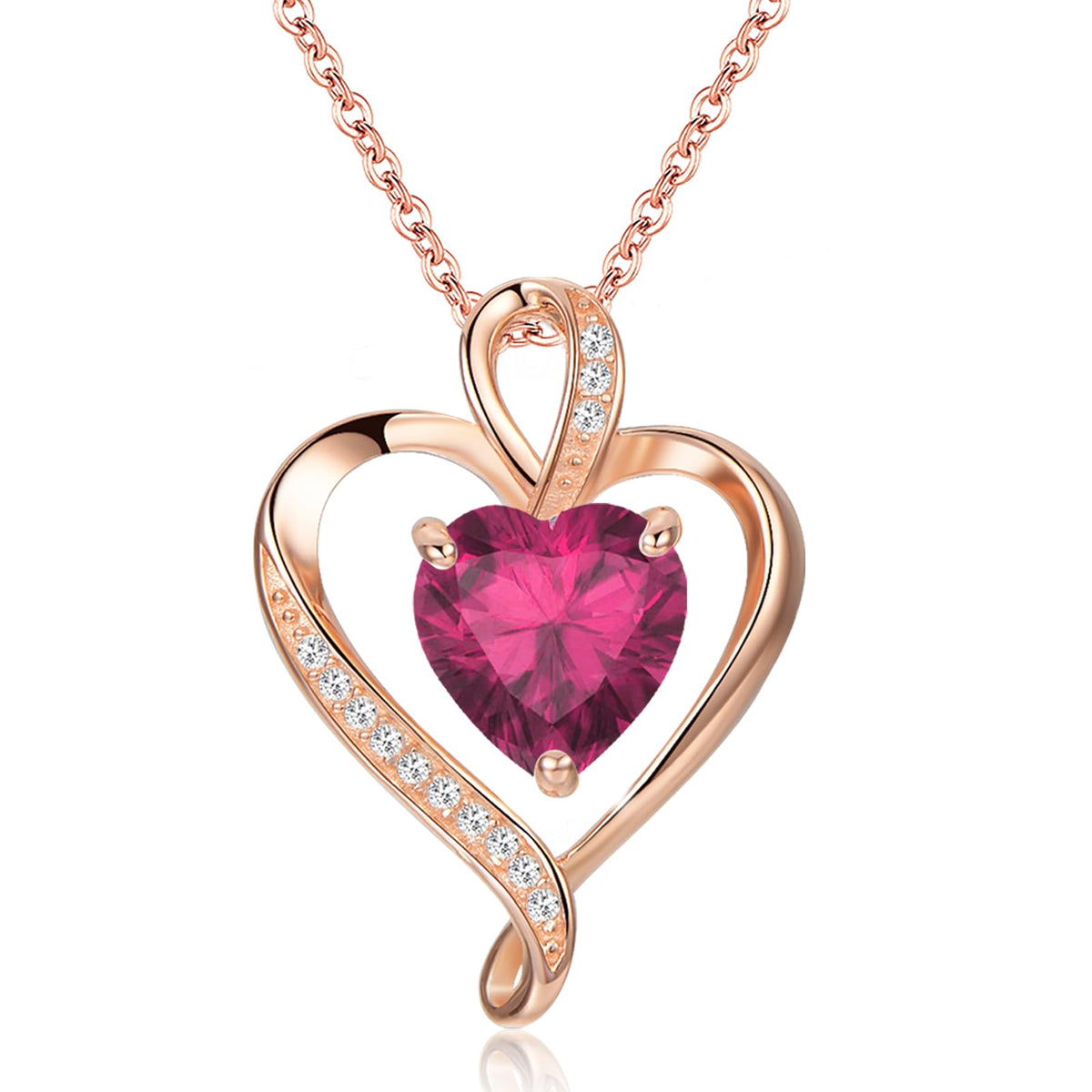 LAVUMO Heart Necklace for Women 925 Sterling Silver Love Pendant Jewellery