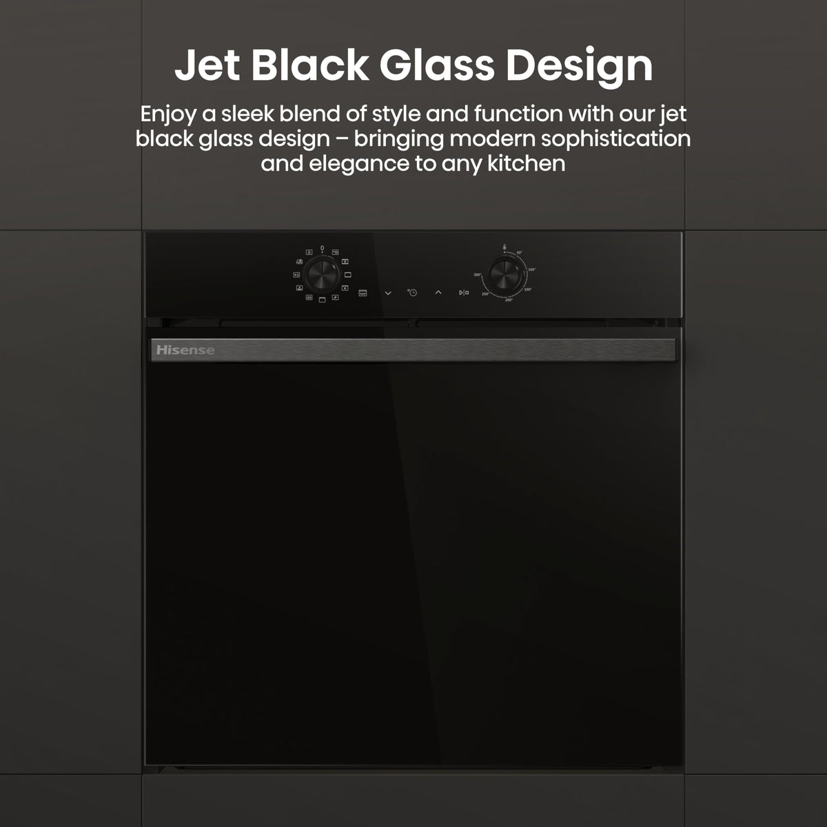 Hisense BI62020ABGUK - Built-in 60L Electric Single Oven - Black - 530x595x595 mm (DxWxH) - A Rated, Extra Large