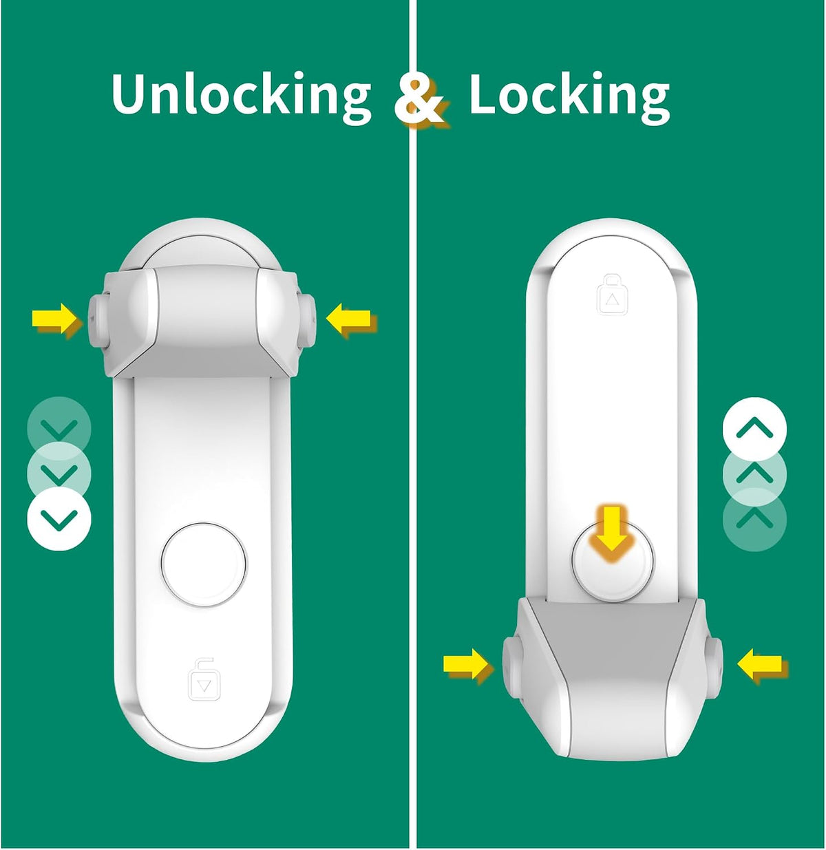 Moonybaby 2 Pack Door Lever Safety Lock, Door Locks for Children, Child Door Handle Lock, Baby Proofing Door Lock Without Drilling, Strong Adhesive, Easy to Install, No Tools Required (White)