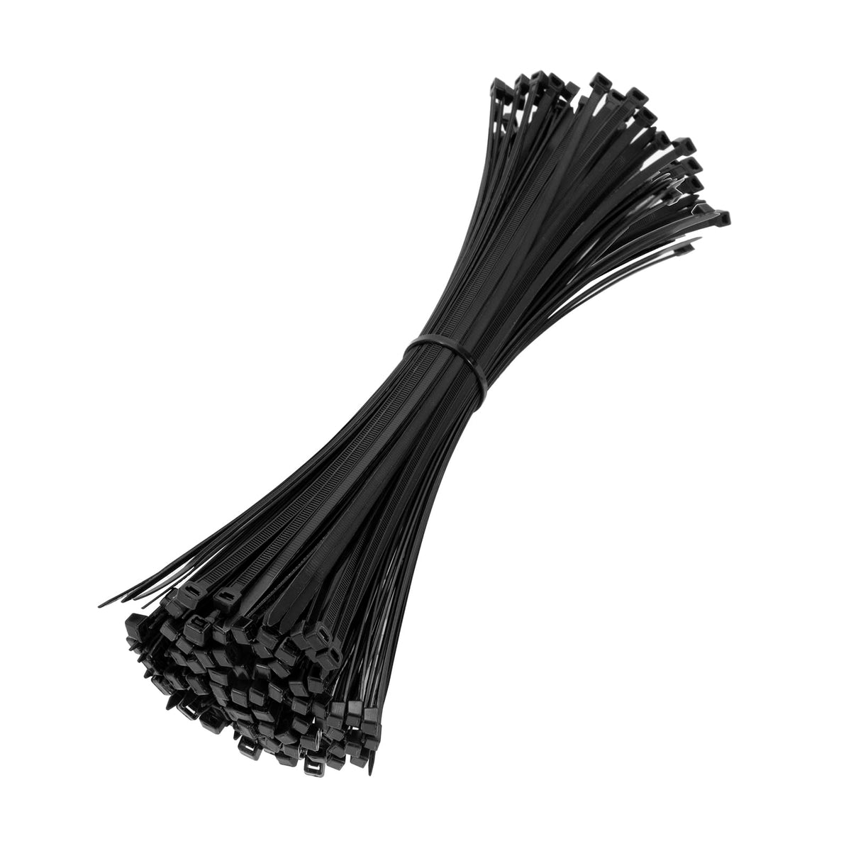 BEEWAY Cable Ties Black - 120 Pack 3.6mm Zip Ties, Tie Wraps for Home, Office, Garden, Assorted in Sizes 100mm, 150mm, 200mm, 300mm (30pcs/Size)