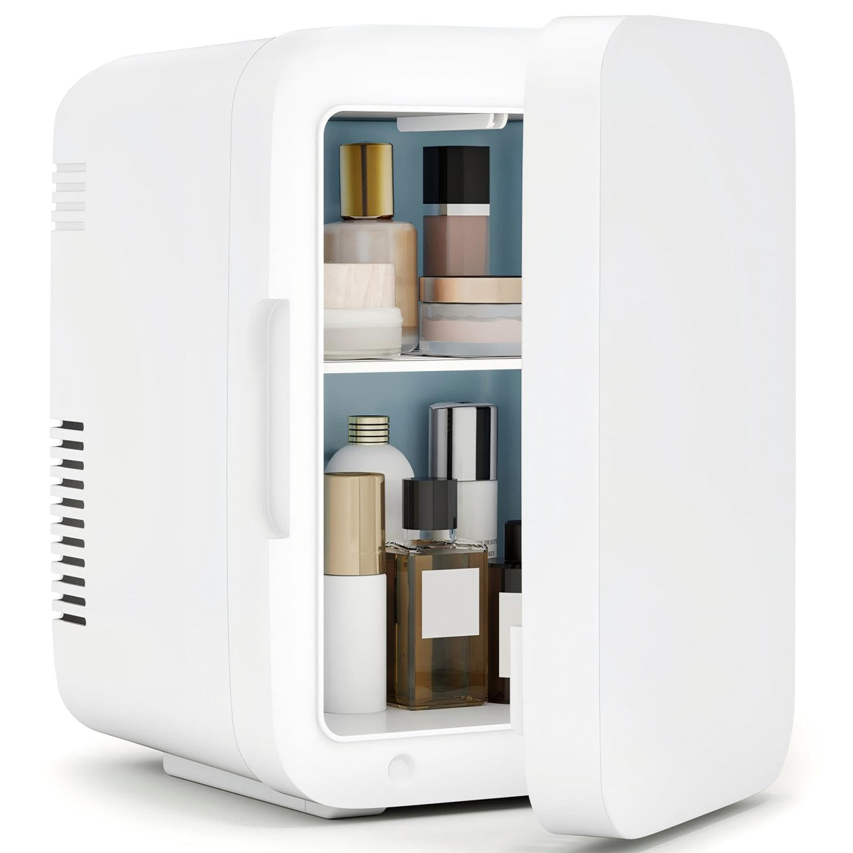 ARTETHYS Mini Fridge for Bedrooms, 10L Small Car Fridge, White