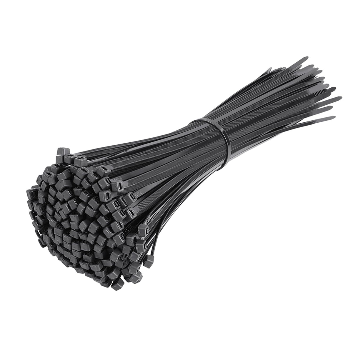 BEEWAY Cable Ties Black - 120 Pack 3.6mm Zip Ties, Tie Wraps for Home, Office, Garden, Assorted in Sizes 100mm, 150mm, 200mm, 300mm (30pcs/Size)