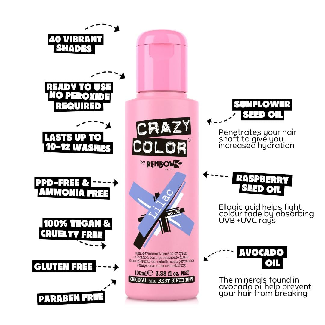 Crazy Color Cyclamen Pink Hair Dye 100ml