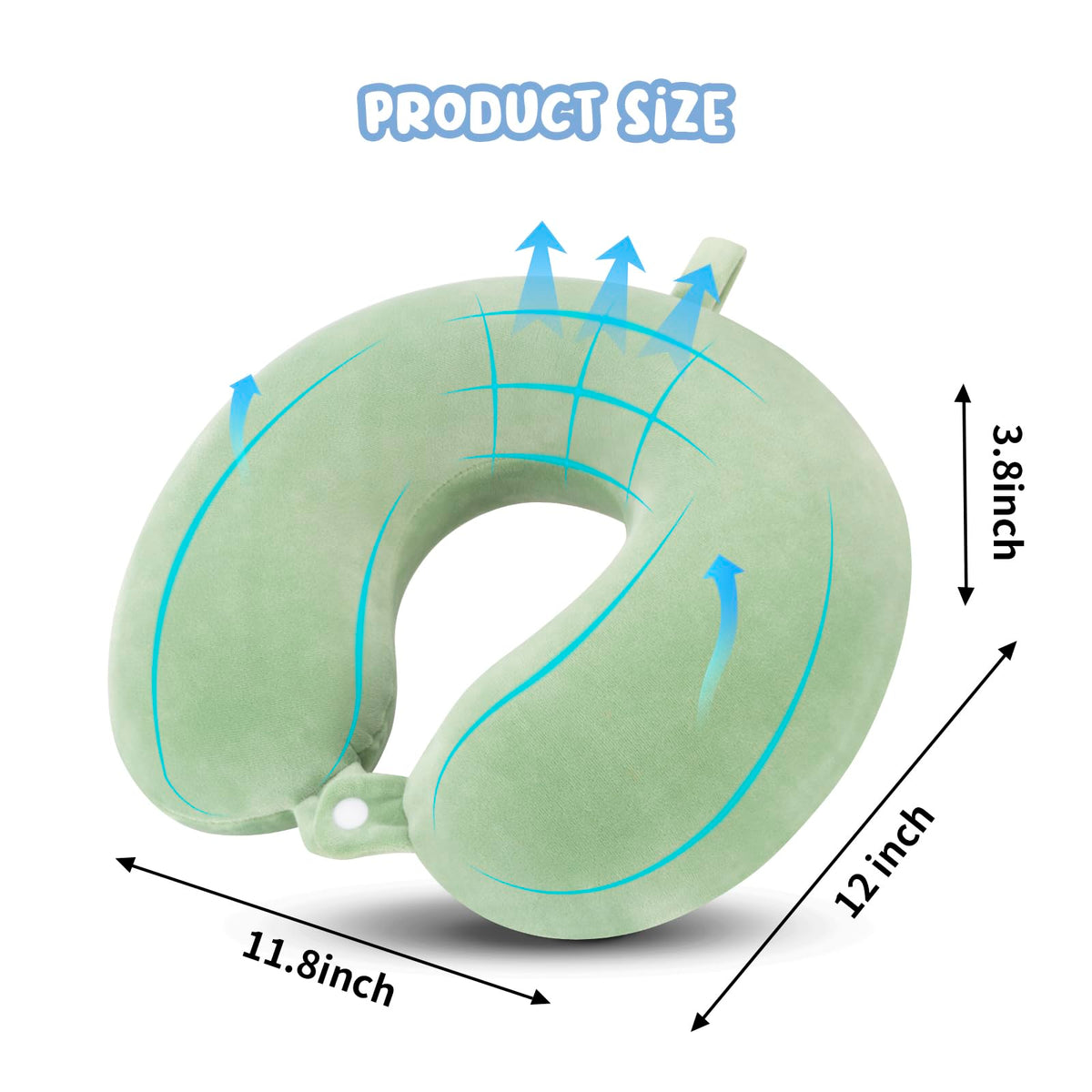 WENGX Travel Neck Pillow With Storage Bag Memory Foam Head Support Flight Pillows Cushion for Airplane Train Car Office Travel Essential for a Long Hauls Sleeping Rest(Pale Pink)