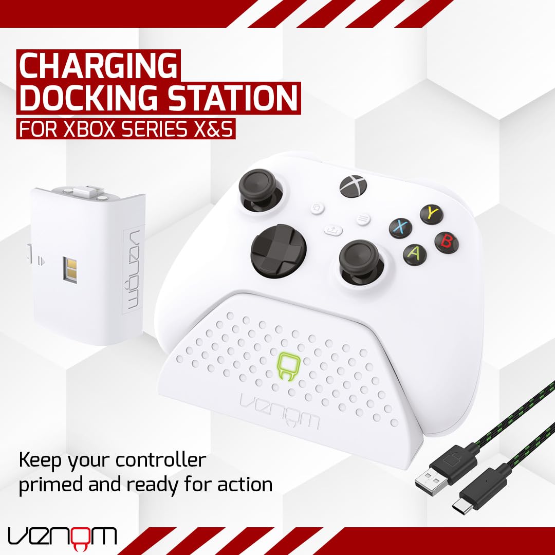 Venom Replacement Battery Packs for Xbox Charging Dock - White (Xbox Series X & S/Xbox One)
