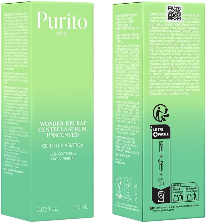 PURITO Centella Unscented Serum for Sensitive Skin, 60mL
