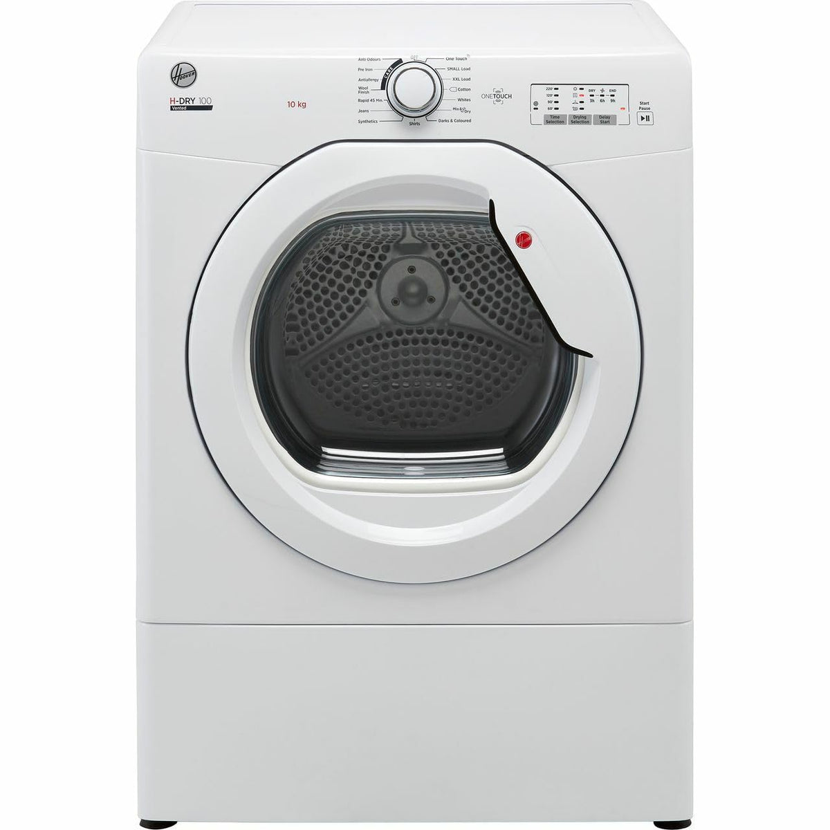 Hoover H-DRY 300 LITE Vented Tumble Dryer, 9kg, Black, C Class