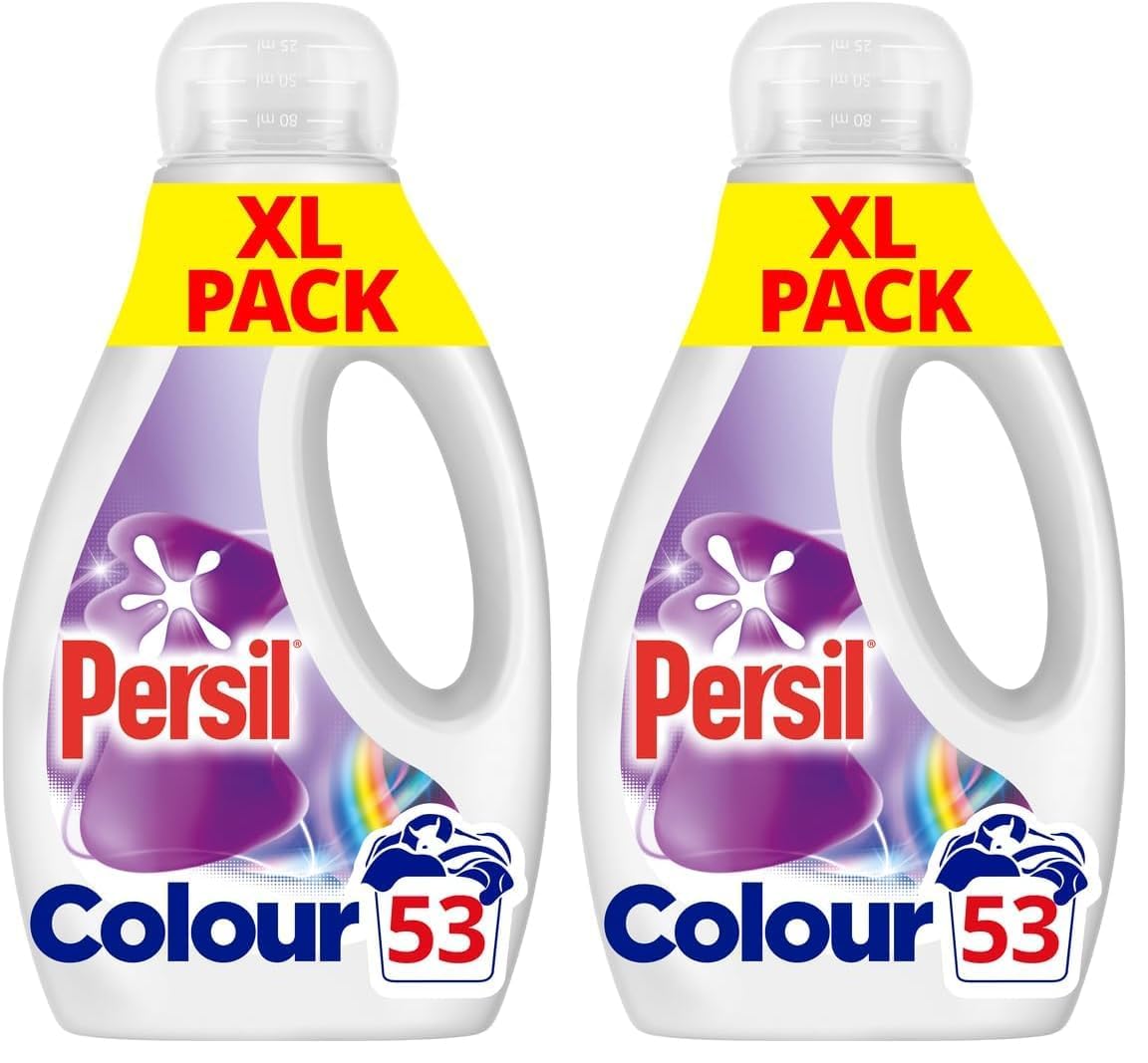 Persil Colour Laundry Washing Liquid Detergent keeps colours bright outstanding stain removal in quick & cold washes 53 washes (1.431 L)